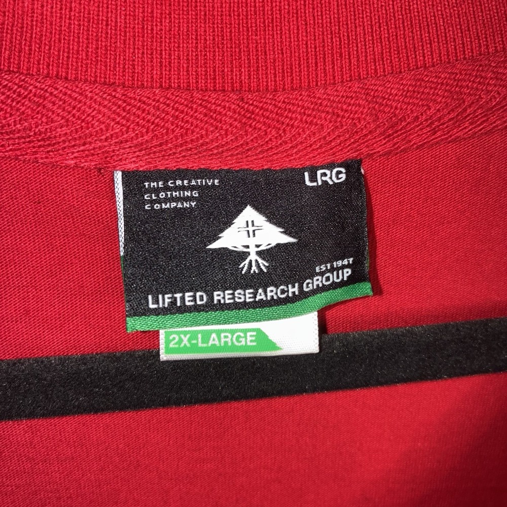 LRG Lifted Research Group 47 Polo Shirt Size 2xl‎ Red Short Sleeve White Giraffe - Picture 3 of 9